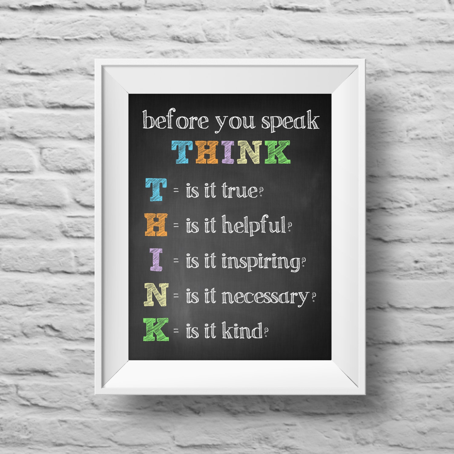Think before you speak. Think before you. Think and speak. Before you speak think Kill yourself.