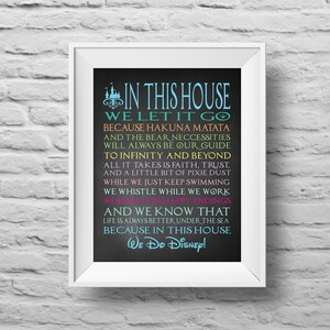 Dans Cette Maison Disney Inspire D Art Imprime Etsy