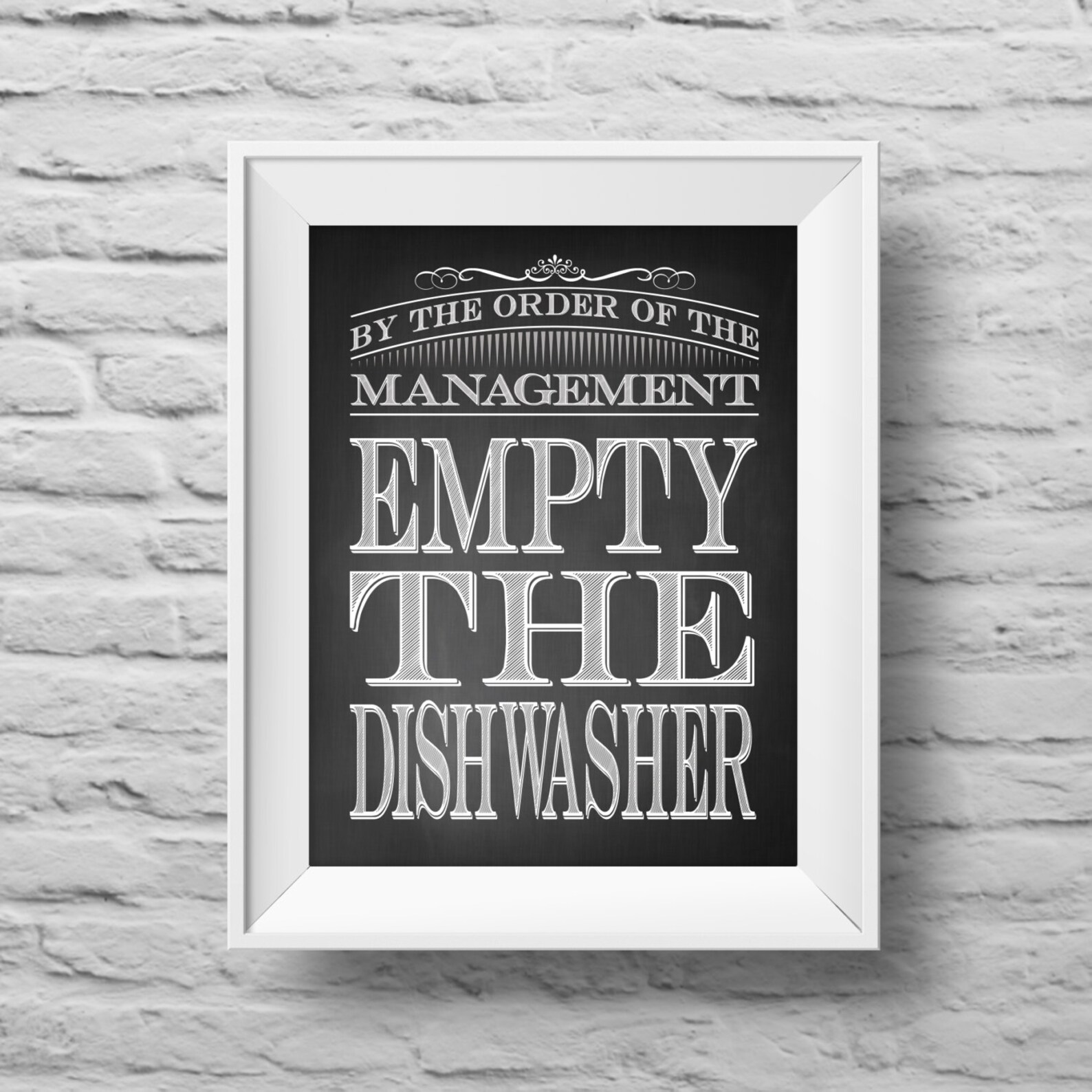 EMPTY THE DISHWASHER unframed art print Typographic poster Etsy