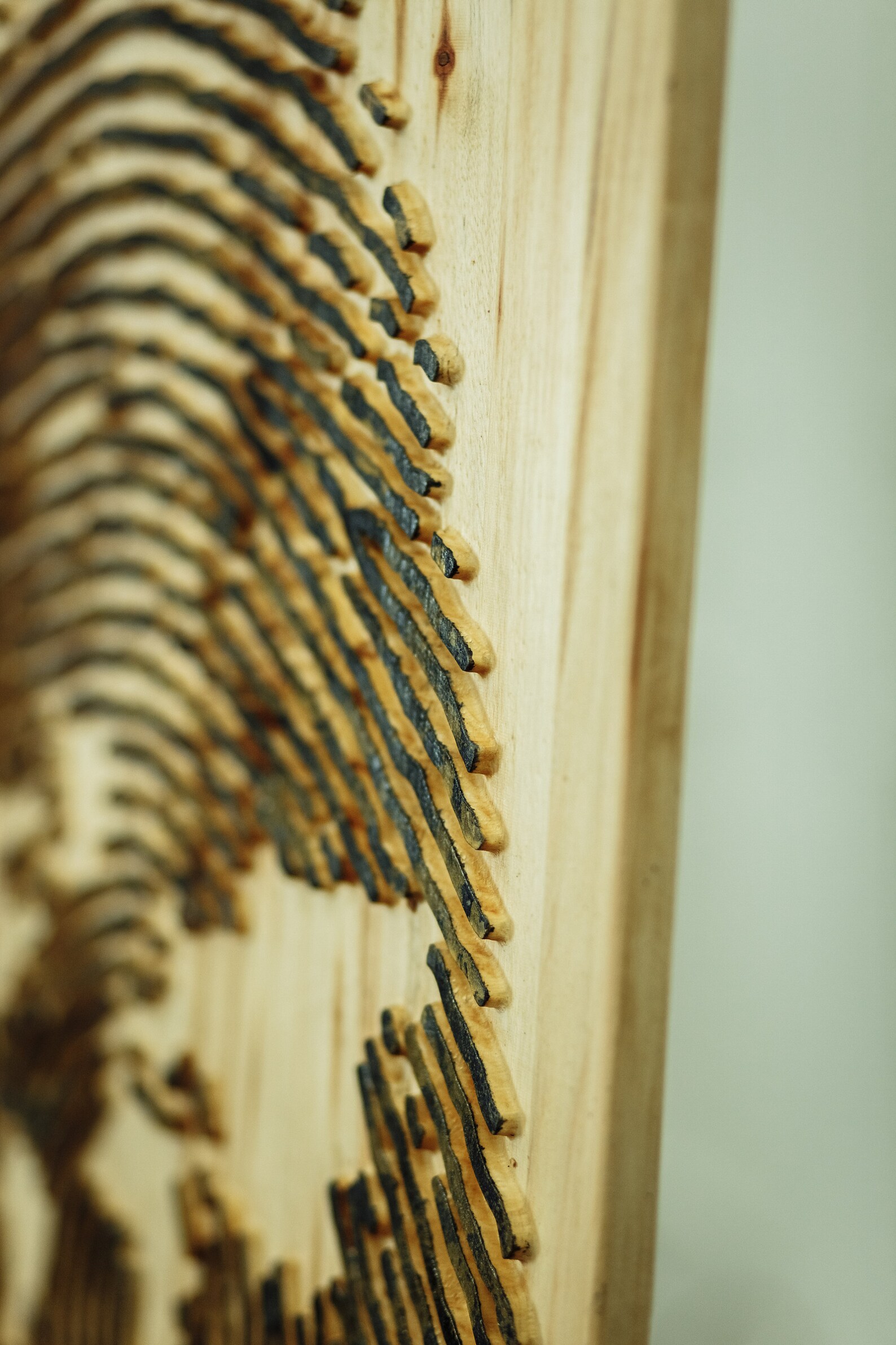 Fingerprint Wall Art Carved Wooden Wall Hanging for a Modern Etsy