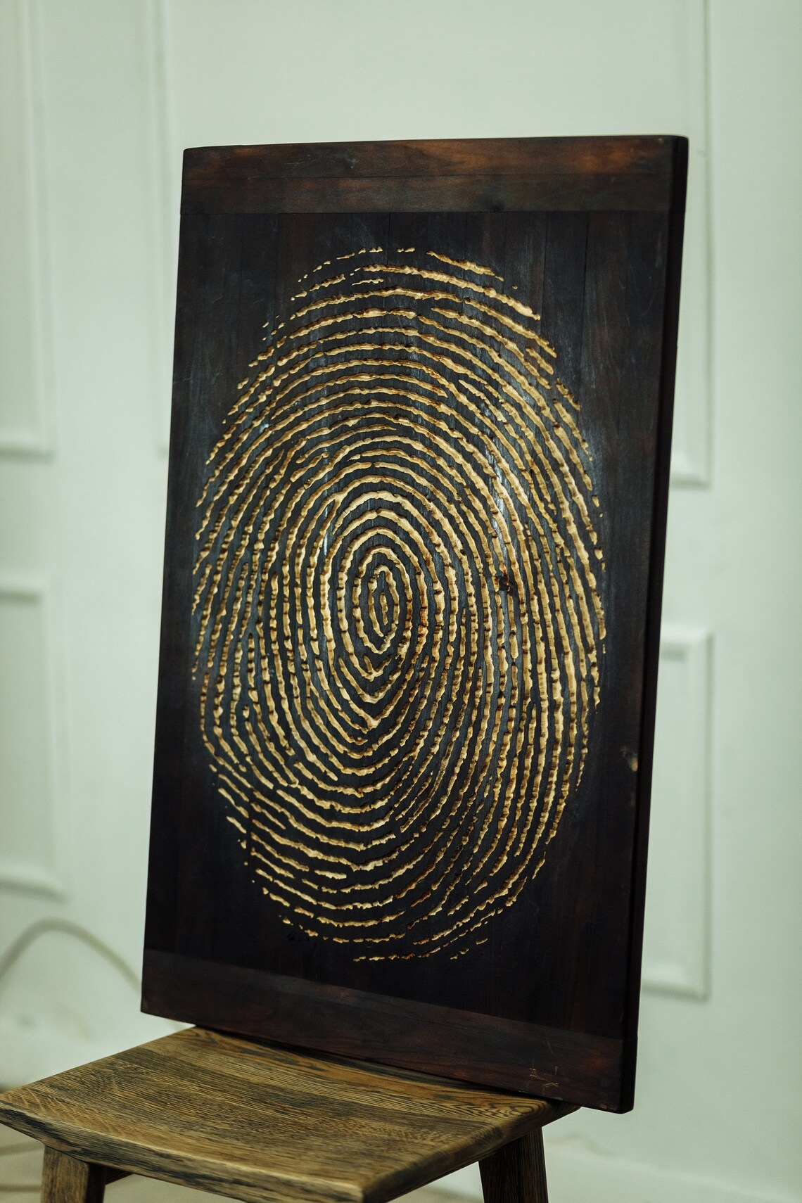 FINGERPRINT WALL ART Wooden Wall Art Carved Wooden Art Etsy