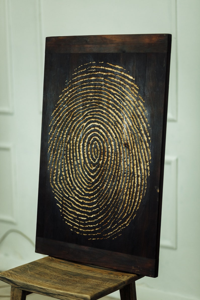 Carved Wooden Art Wooden Wall Art FINGERPRINT WALL ART Etsy