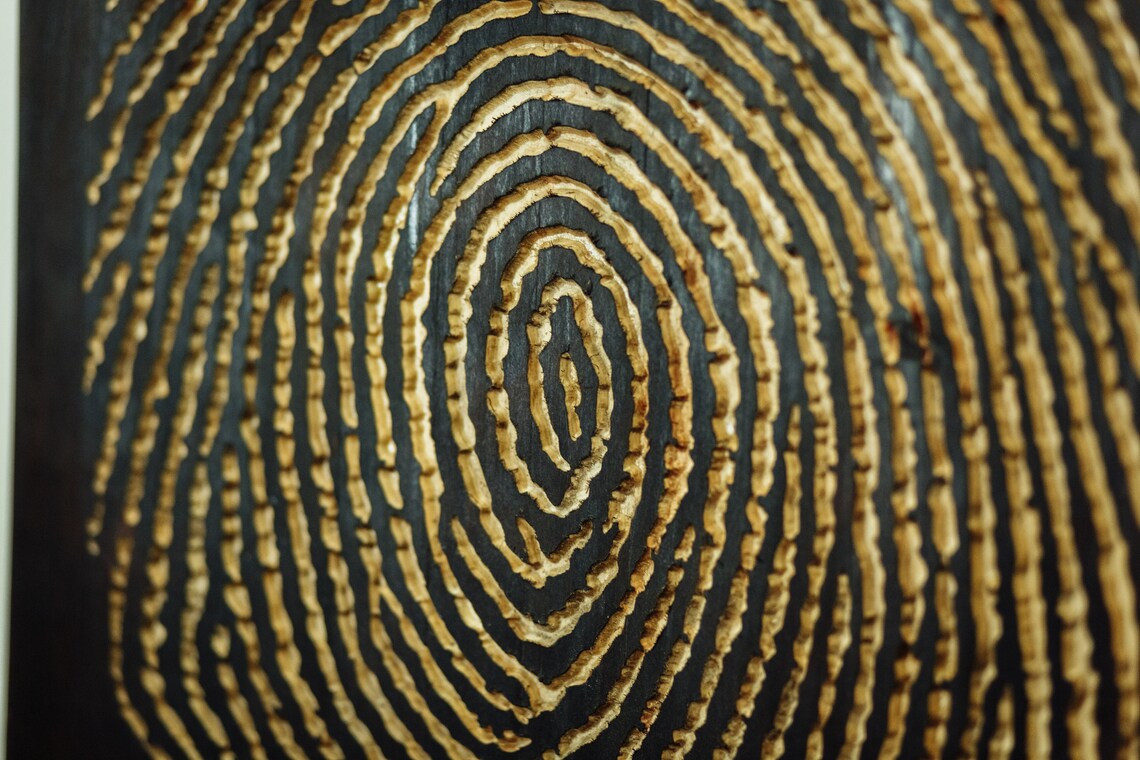 FINGERPRINT WALL ART Wooden Wall Art Carved Wooden Art Etsy