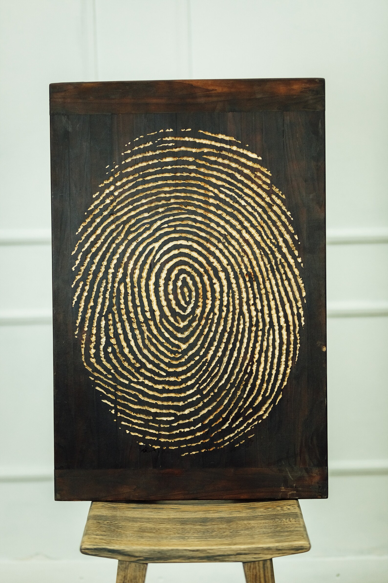 FINGERPRINT WALL ART Wooden Wall Art Carved Wooden Art Etsy