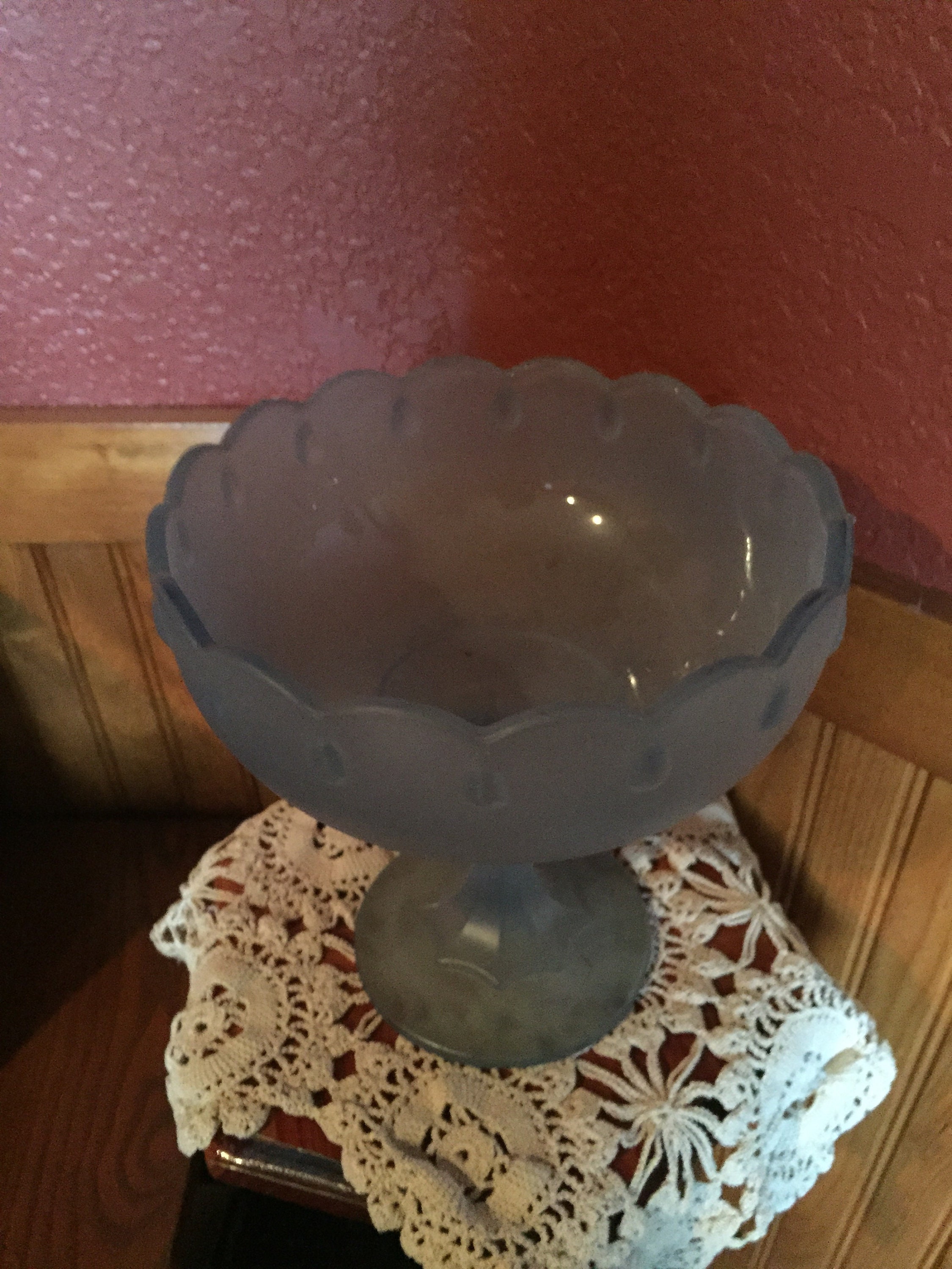 Free Vintage Blue Milk Glass Teardrop Candy Dish