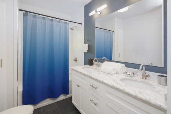 Shower Curtain Blue Ombre Light To Dark Hues Design Shower Curtain Blue Ombre Light To, Ombre Shower Curtain Blue