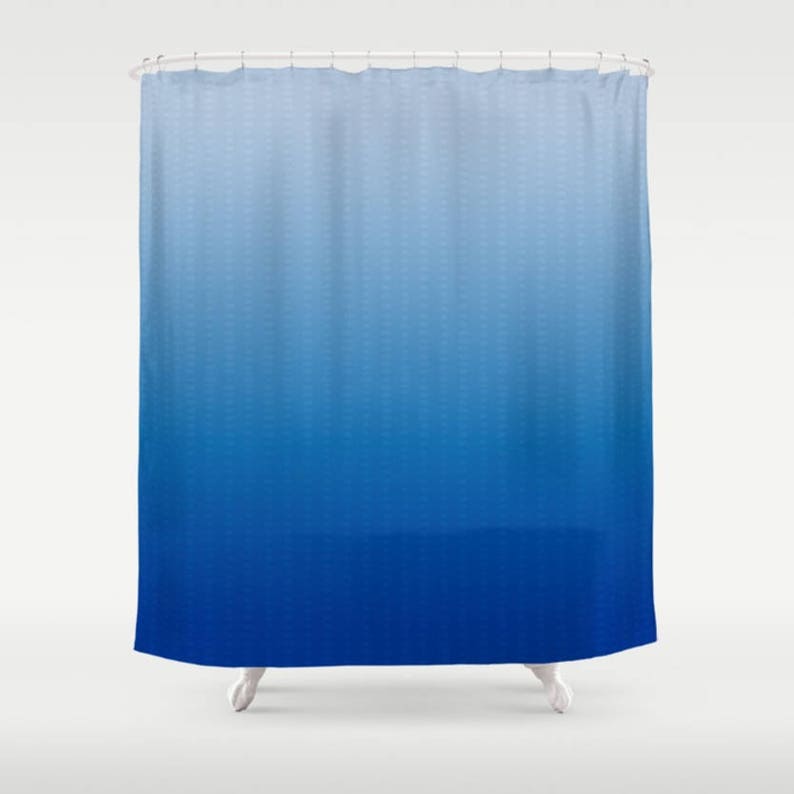 Shower Curtain Blue Ombre Light Blue to Dark Blue Hues Design Etsy