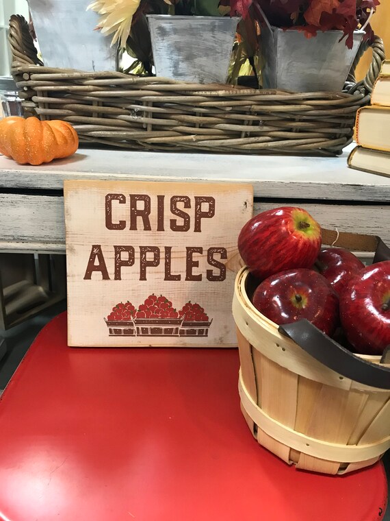 Farm House Sign Wood Crisp Apples Fall Autumn Distressed Etsy