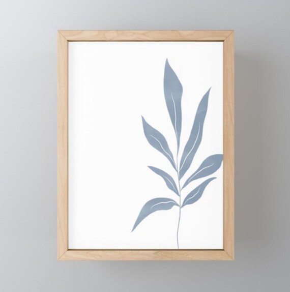 Botanical Printable Wall Art Abstract Blue White Plant Nature | Etsy