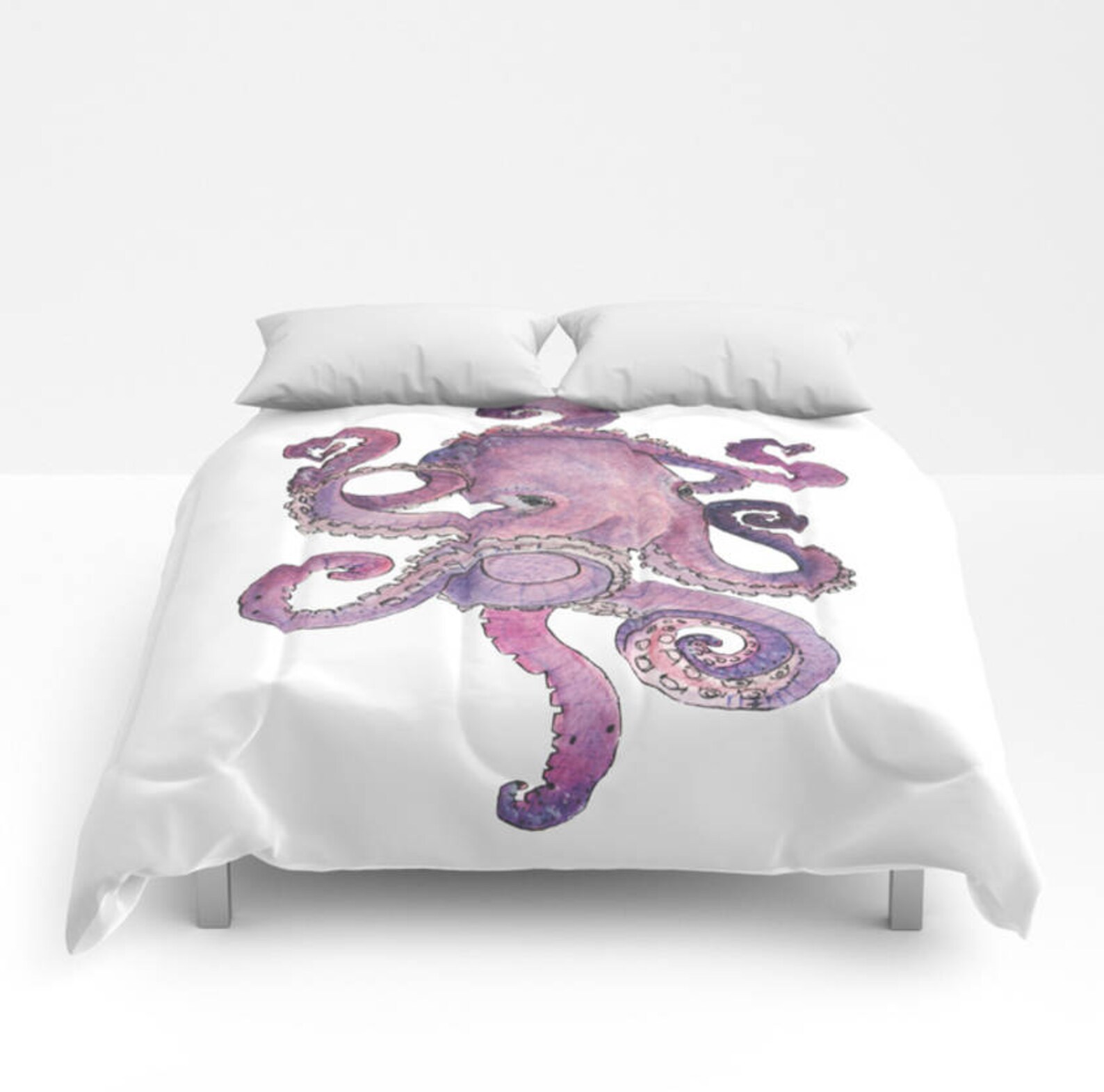 Octopus Comforter Purple Sea Animal Nautical Theme Twin XL | Etsy