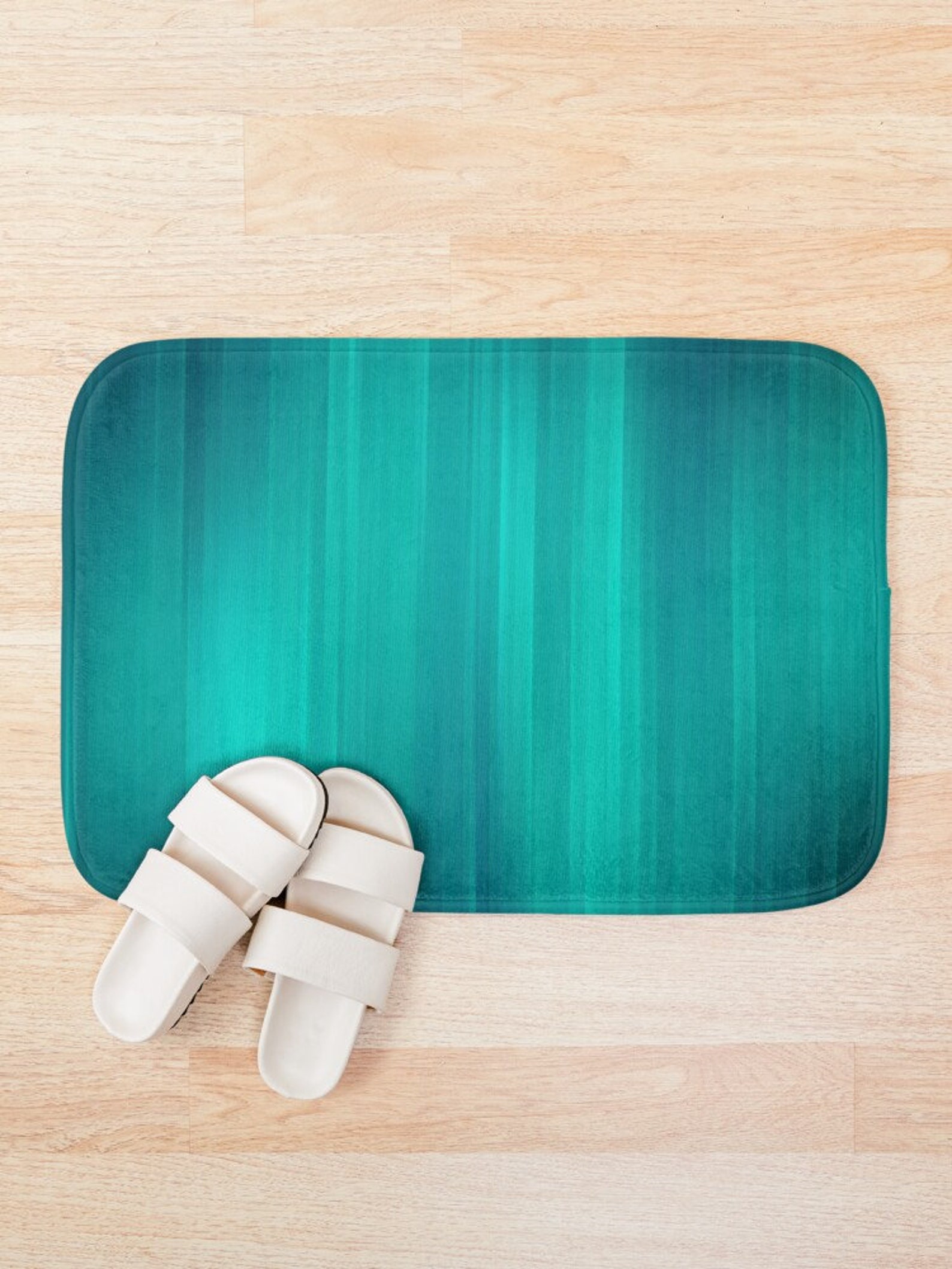 Bath Mat Shades of Green Teal Emerald Bath Rug Home Decor Etsy