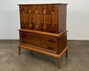 1960s Highboy with sculpted spade handles - On Sale