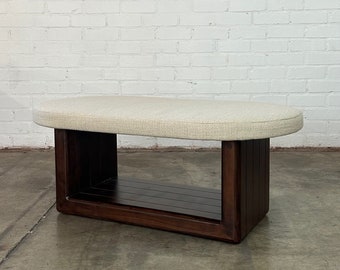 Upholstered racetrack coffee table handcrafted- On Sale
