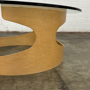Contemporary Bentwood & Glass Coffee Table image 5