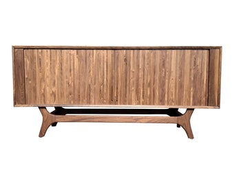 Walnut Tambour Credenza