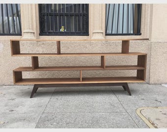 Made To Order Handcrafted Staggered Bookcase in Walnut