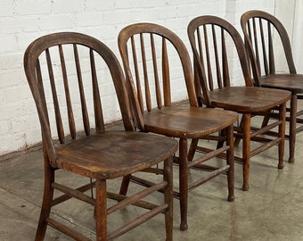 Vintage Farmhouse Spindle Chairs- Set of 4