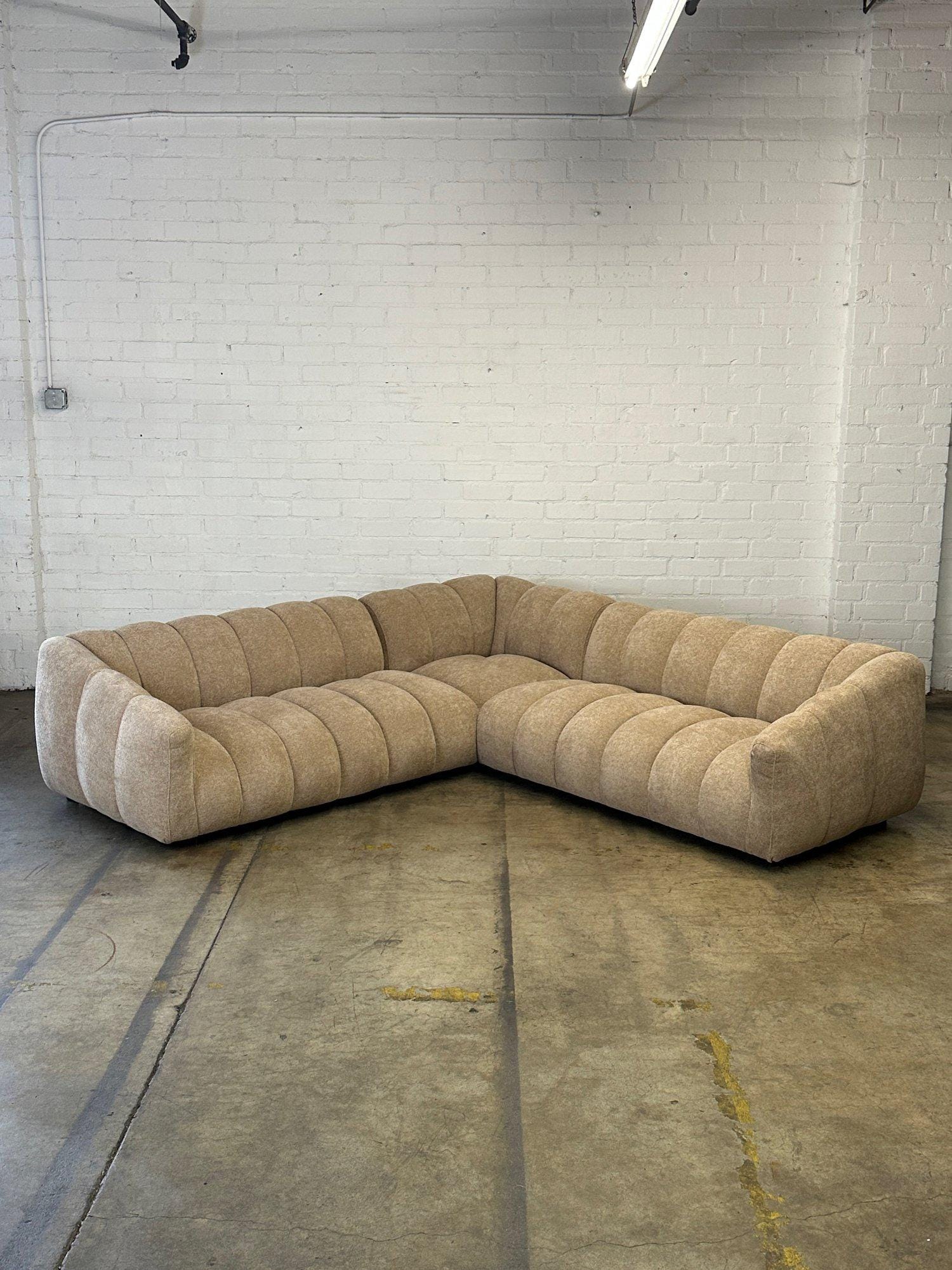 Low Profile Channel Sectional in Beige