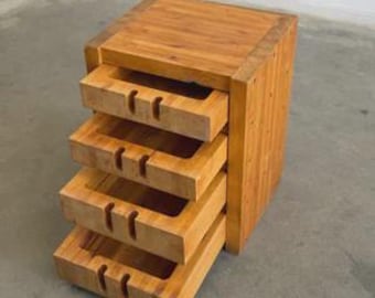 Artisanal Reclaimed Wood Quad-Drawer Accent Chest