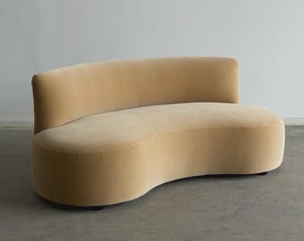 Kidney Sofa in Butter Baumwollsamt