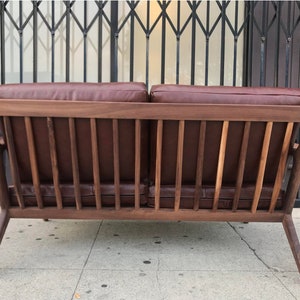 Custom Z Loveseat in Merlot Leather image 9