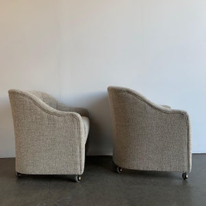 Tweed Club Chairs on Casters Sold Separately image 4