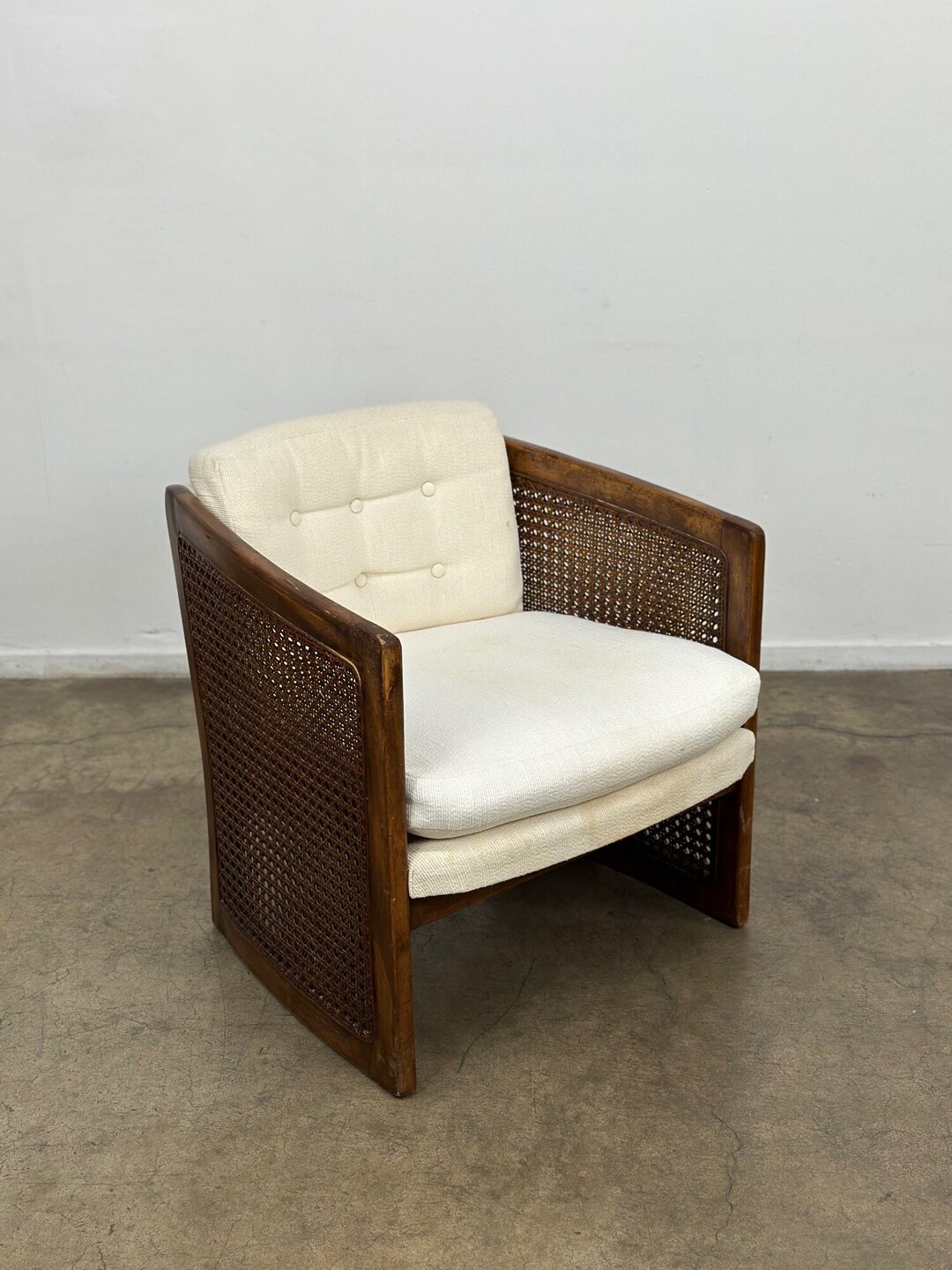 Vintage Cane Barrel Lounge Chair 1 Etsy