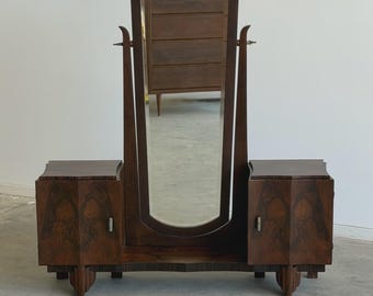 Art Deco Ash Burl Veneer Vanity