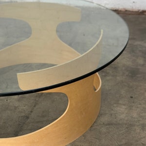 Contemporary Bentwood & Glass Coffee Table image 4