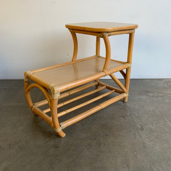 Rattan Side Table Etsy