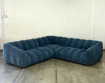 Low Profile Channel Sectional in Blue
