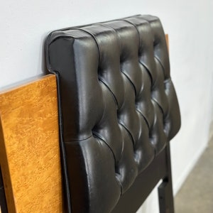 Black vinyl and burl-wood headboard On Sale image 3