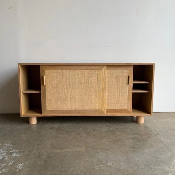 White cane credenza deals