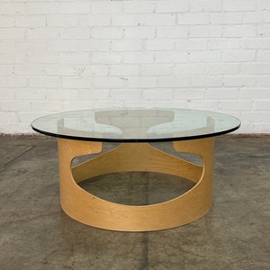 Contemporary Bentwood & Glass Coffee Table image 9