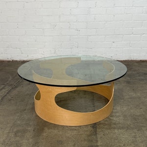 Contemporary Bentwood & Glass Coffee Table image 10