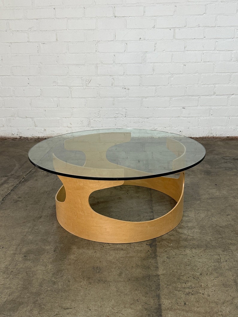 Contemporary Bentwood & Glass Coffee Table image 10