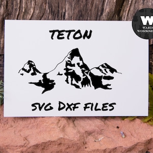 Grand Teton | Teton National Park Wyoming | Mountain Outline clipart PNG  SVG and DXF cut file