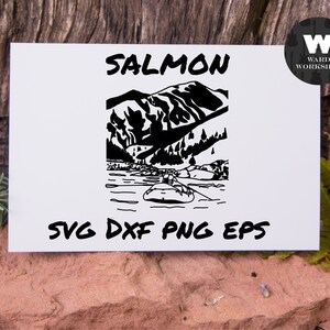 Main Fork Salmon River Rafting Idaho contorno SVG PNG DXF eps arquivo de corte de clipart