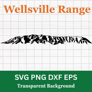 Wellsville Mountain Range svg Logan Utah Cache Valley silhouette clipart