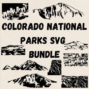 Colorado National Park svg clip art bundle | Nature outline clipart svg files | Personal and Commercial Use