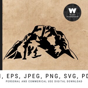 Einfassung Muräne | Teton Sortiment | Grand Teton Nationalpark | Jackson Hole Wyoming | Clip Art für persönlichen und kommerziellen Gebrauch svg eps png jpeg