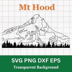 Mt. Hood II Portland Oregon | Vector Clip Art | mountain outline for personal and commercial use