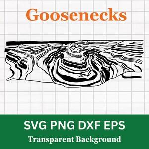 Goosenecks svg | San Juan River Utah silhouette clipart | Mexican Hat Bluff | Utah state park outline cut file for personal + commercial use