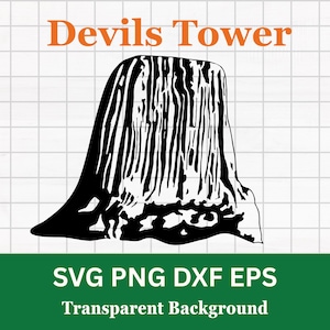 Devil's Tower National Monument svg | Bear Lodge Wyoming outline | clip art cut file for commercial and personal use