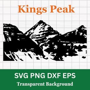 Kings Peak outline svg | Utah Uinta Mountain Range clipart cut files