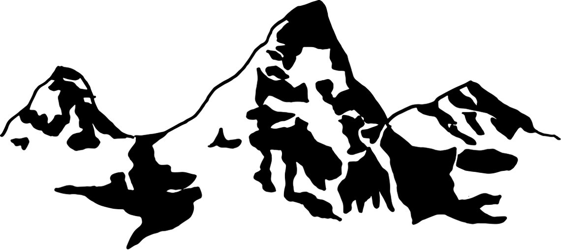 Hand Drawn Teton Mountain Range II Clip Art Wilderness Vector - Etsy