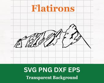 Flatirons svg / contorno della catena montuosa / Boulder City Colorado / clipart per uso personale e commerciale