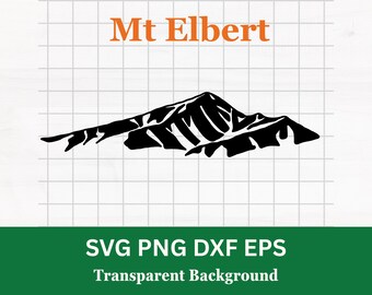 Monte Elbert Colorado / clip art di contorno di montagna disegnato a mano / file svg png dxf eps