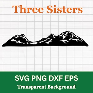 Three Sisters svg | Bend Oregon Mountain Outline | vector clip art cut files for personal and commercial use