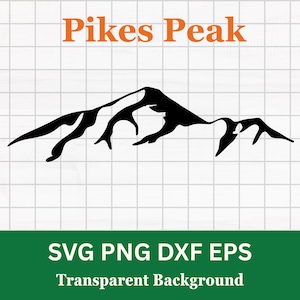 Pikes Peak svg Colorado Mountains Silhouette Digital Vector Clip Art File -  cut file clipart for personal and commercial